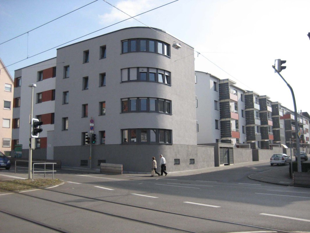 Eckausbildung Walkerstraße / Schmidener Straße